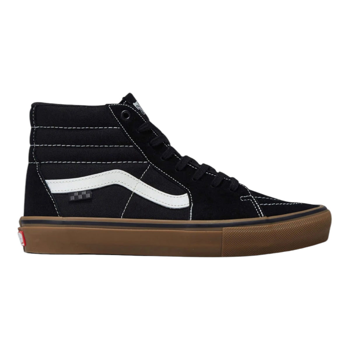 Vans Skate Sk8-Hi Black/Gum Shoes White Stitching– Relief Skate Supply