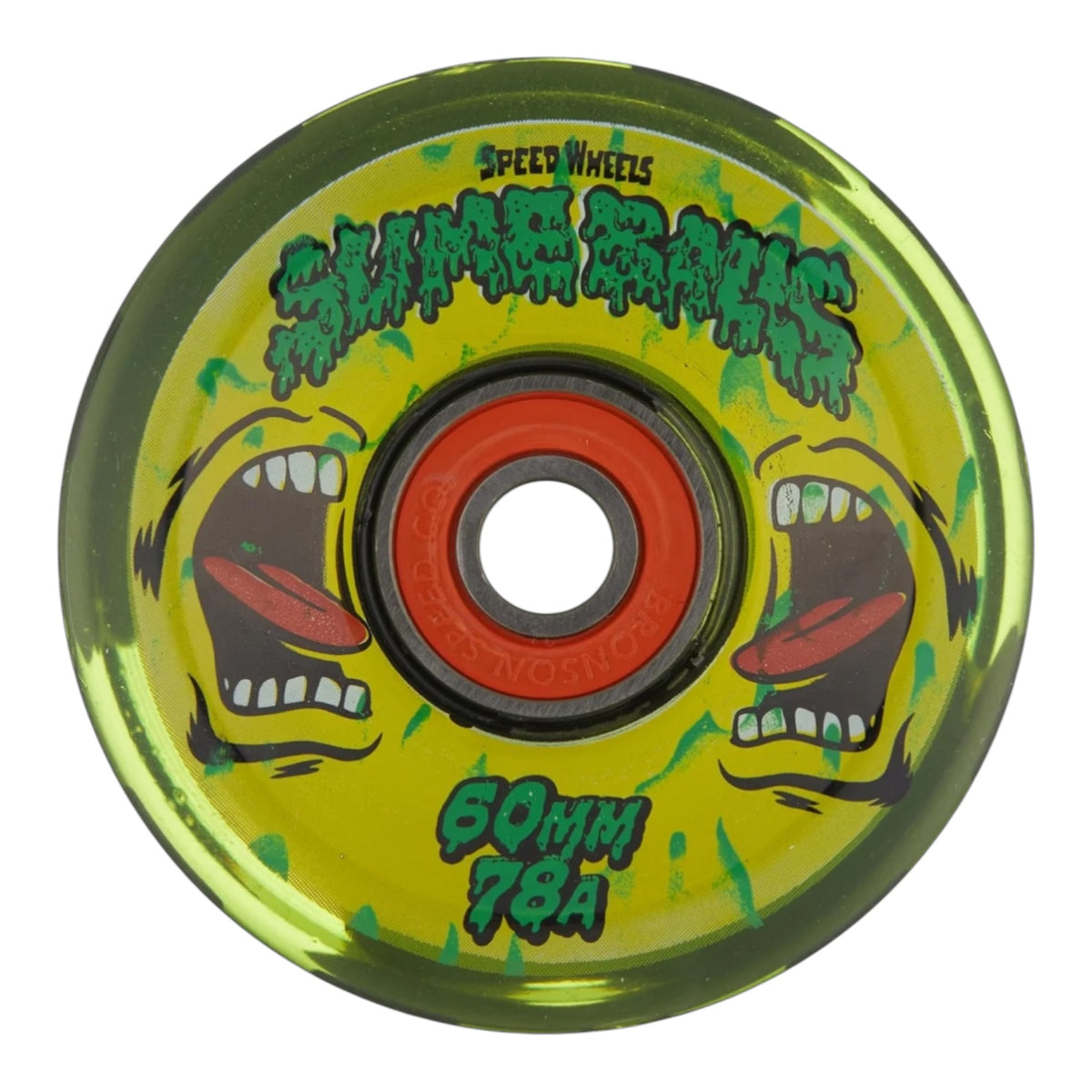 Slime Balls Skateboard Wheels 60mm Screaming Slime Light Ups LED 78a ...