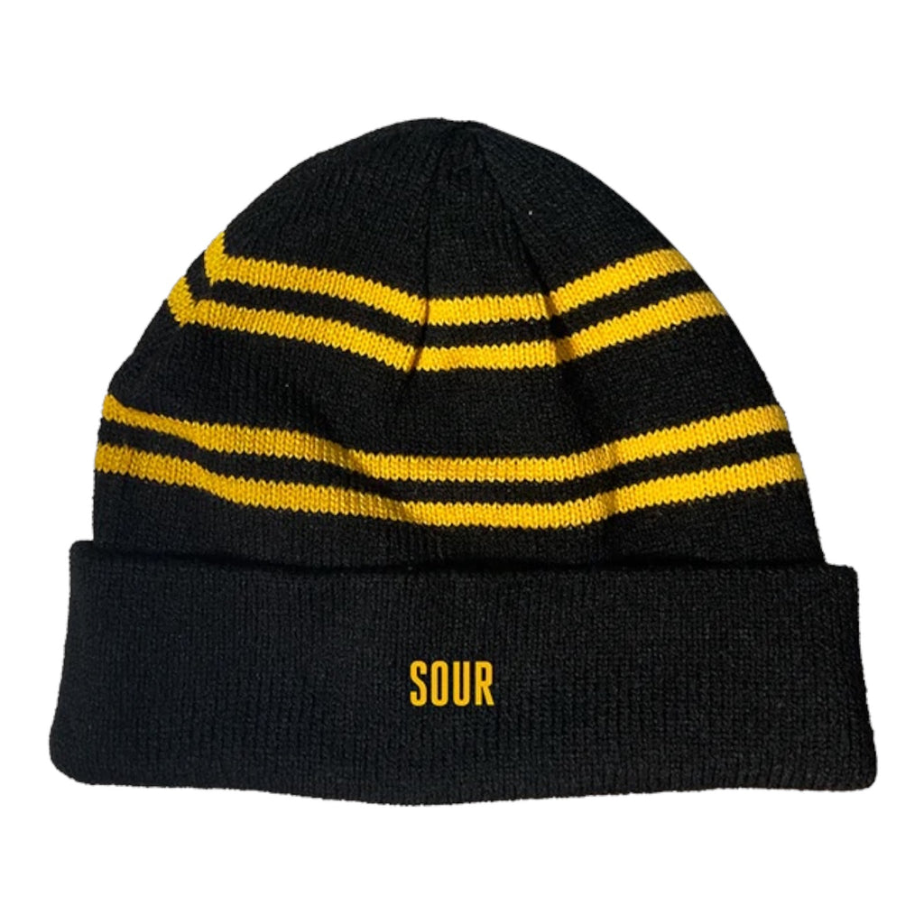 Sour Stripe Beanie Black/Yellowโ Relief Skate Supply