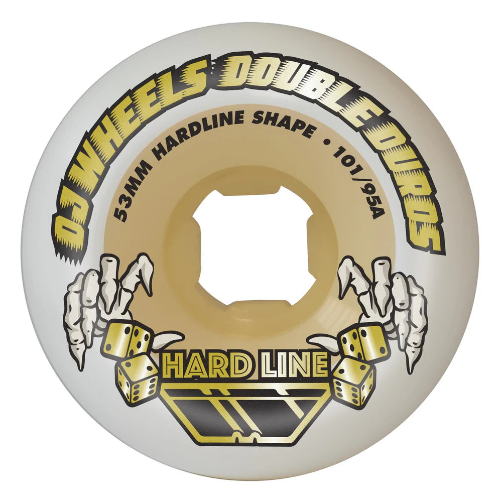 OJ Skateboard Wheels 53mm Double Duro White Gum Hardline 101a/95a ...