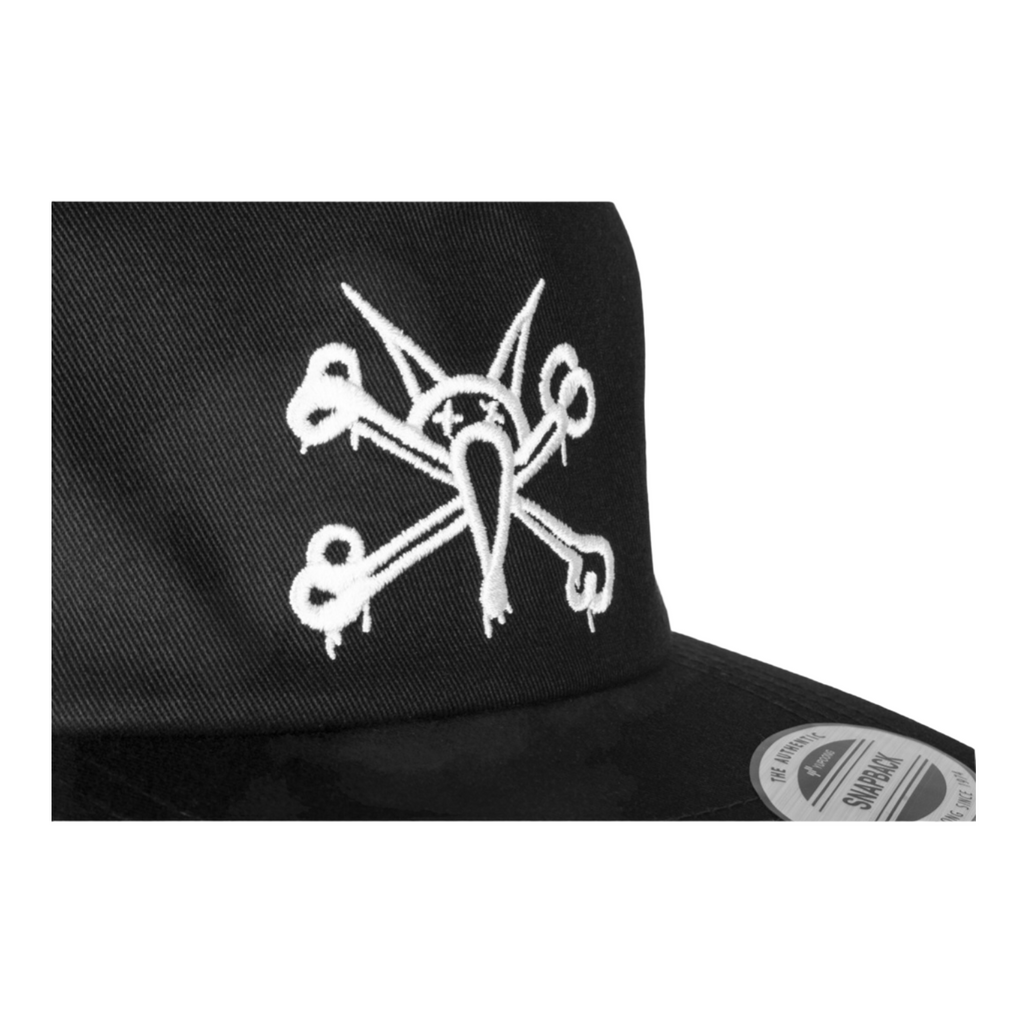 Powell Peralta Rat Bones Snapback Trucker Cap - Black/White - SKATE CLOTHING From Native Skate Store UK
