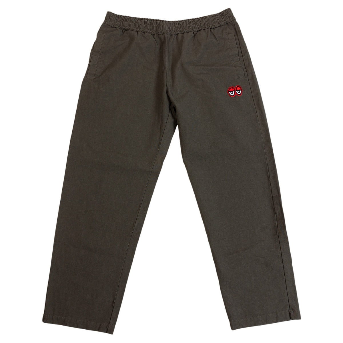 KROOKED EMBROIDERED EYES PANT (OLIVE/RED)– Relief Skate Supply