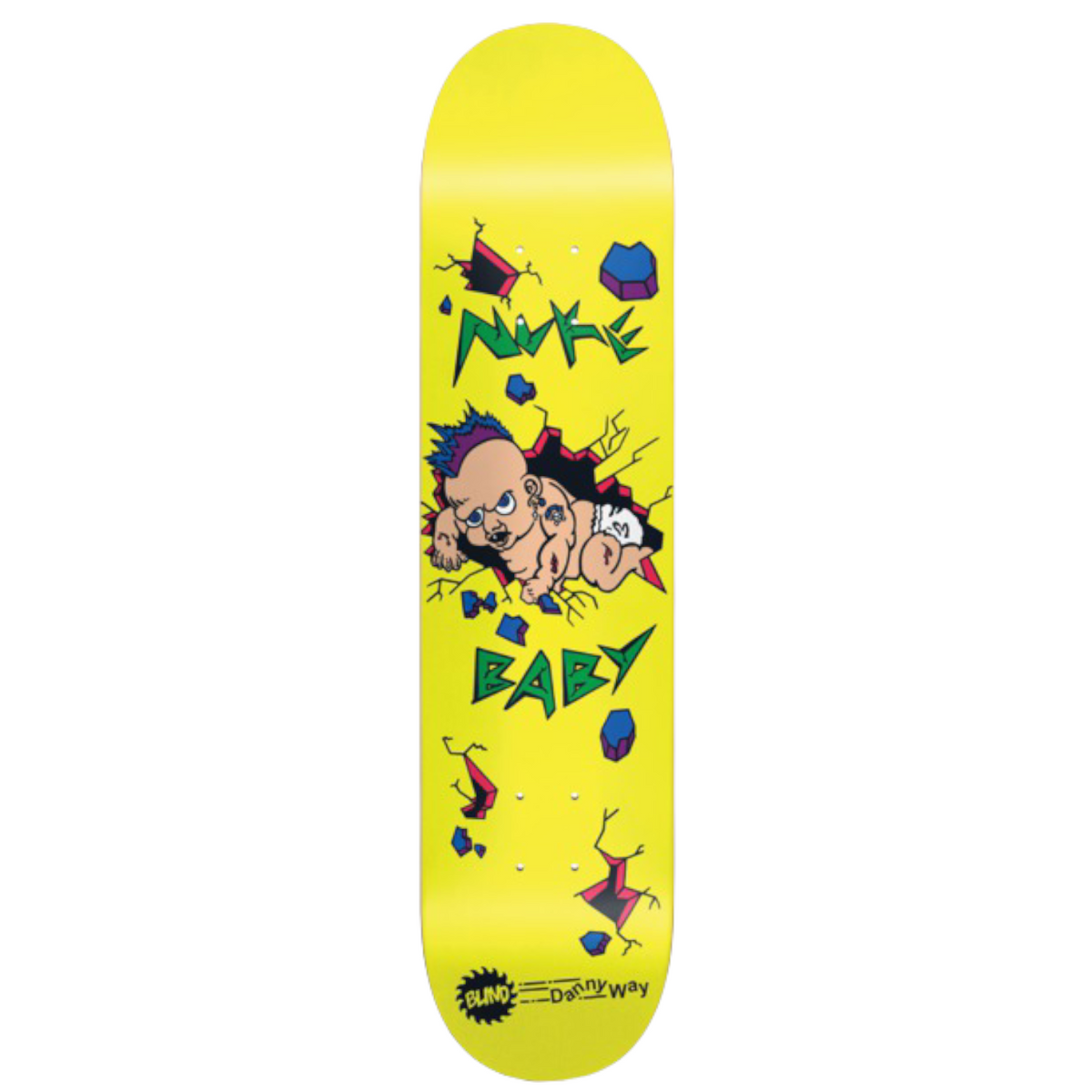 Blind Skateboards Danny Nuke Baby Yellow Skateboard Deck HT– Relief Skate Supply