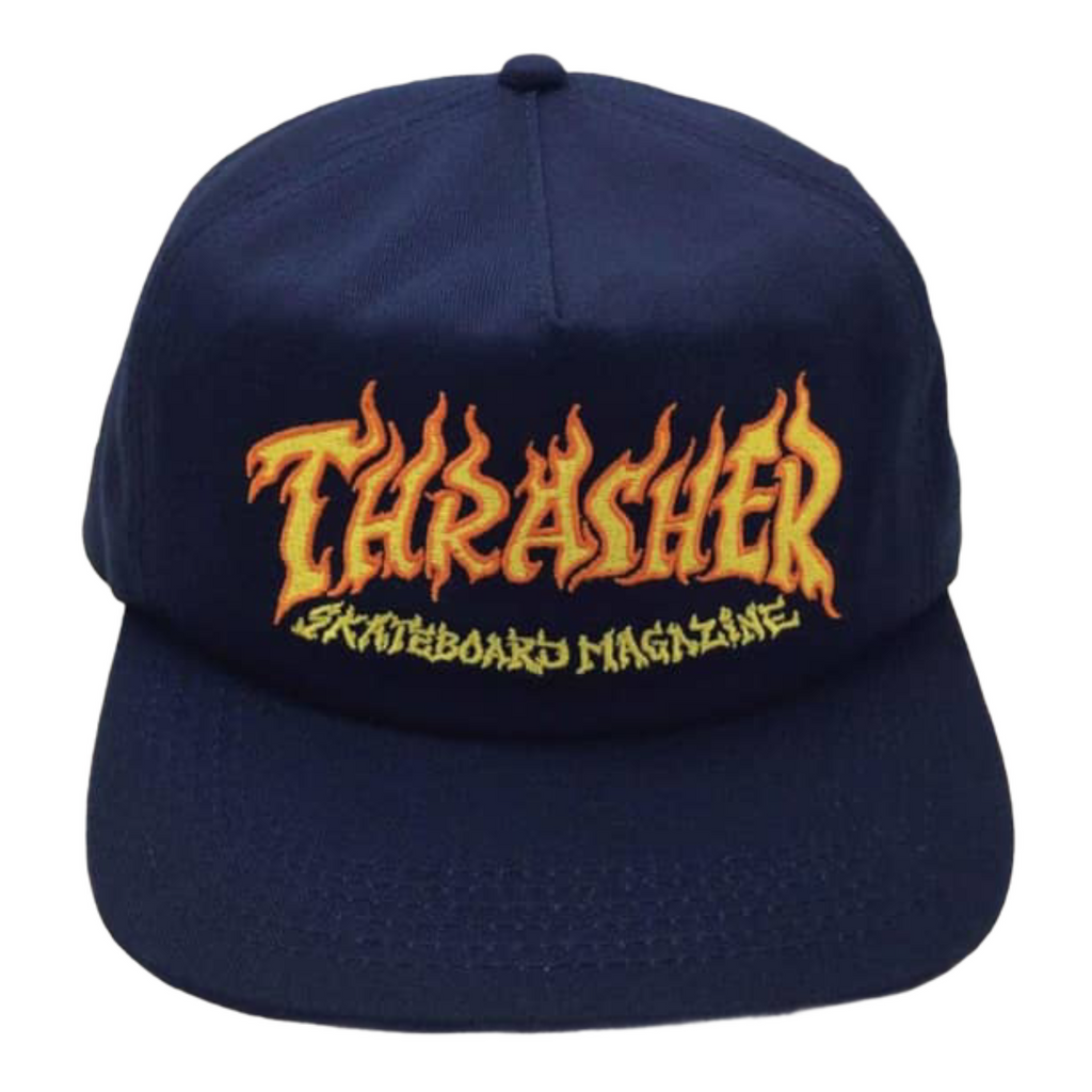 Thrasher Mag Fire Logo Snapback Hat Navy– Relief Skate Supply Thrasher Mag Fire Logo Snapback Hat Navy– Relief Skate Supply